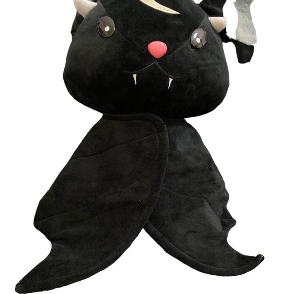 Gothic Vampire Bat Plush Crescent Moon (Dreams Fears) 14 X 24 Black & Gray - Picture 7 of 7